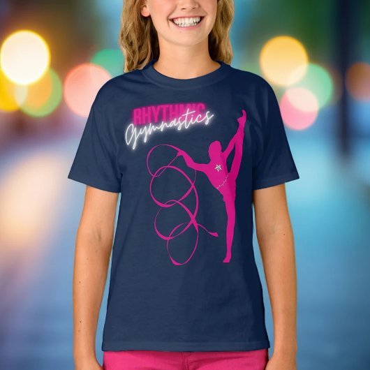 Rhythmic Gymnastics Hot Pink Ribbon T-shirt