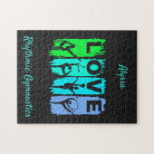 Rhythmic Gymnastics Love in Green and Aqua Legpuzzel (Horizontaal)