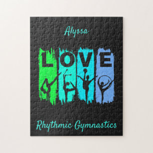 Rhythmic Gymnastics Love in Green and Aqua Legpuzzel