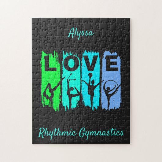 Rhythmic Gymnastics Love in Green and Aqua Legpuzzel (Verticaal)