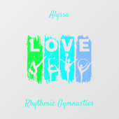 Rhythmic Gymnastics Love in Green and Aqua Raamsticker (Vel)