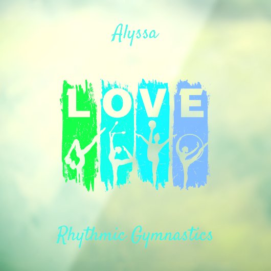 Rhythmic Gymnastics Love in Green and Aqua Raamsticker (Vel 3)