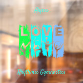 Rhythmic Gymnastics Love in Green and Aqua Raamsticker (Vel 2)