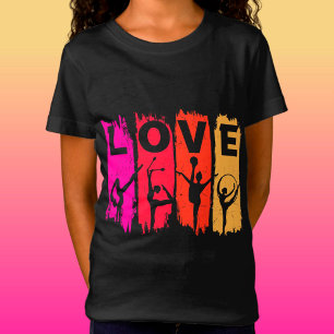 Rhythmic Gymnastics Love in Pink Red Oranje Yellow T-shirt