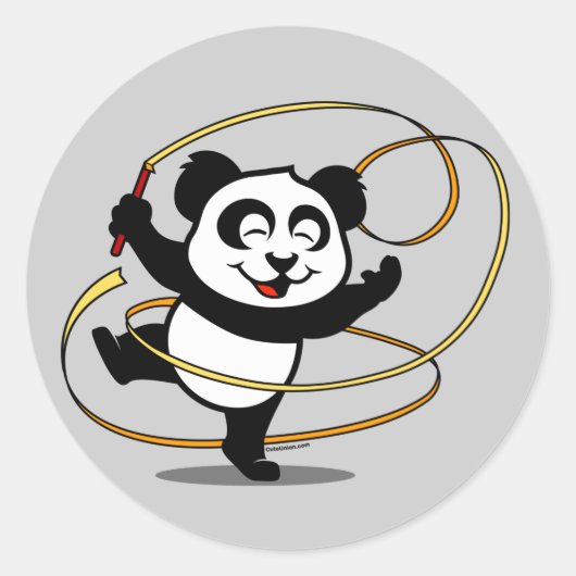 Rhythmic Gymnastics Panda Ronde Sticker (Voorkant)