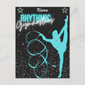Rhythmic Gymnastics Ribbon and Stars Briefkaart (Voorkant)