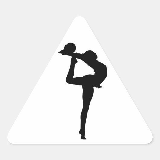 Rhythmic Gymnastics Silhouette Driehoek Sticker (Voorkant)