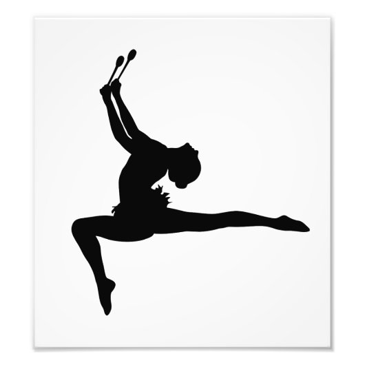 Rhythmic Gymnastics Silhouette Foto Afdruk (Voorkant)