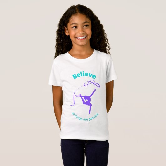 Rhythmische gymnastiek gelooft dat alles mogelijk  t-shirt (Voorkant volledig)