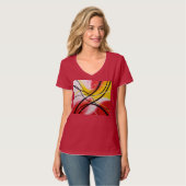 Rhythms in Red, Abstract art Tee T-shirt (Voorkant volledig)