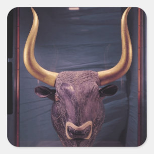 Rhyton in de vorm van een stier, vierkante sticker
