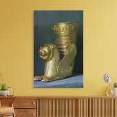 Rhyton in de vorm van een zittend leeuwmonster canvas afdruk (Insitu (Woonkamer))