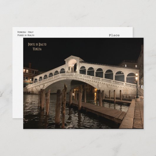 Rialto Bridge by night - Ponte di Rialto - Venetië Briefkaart (Voorkant / Achterkant)