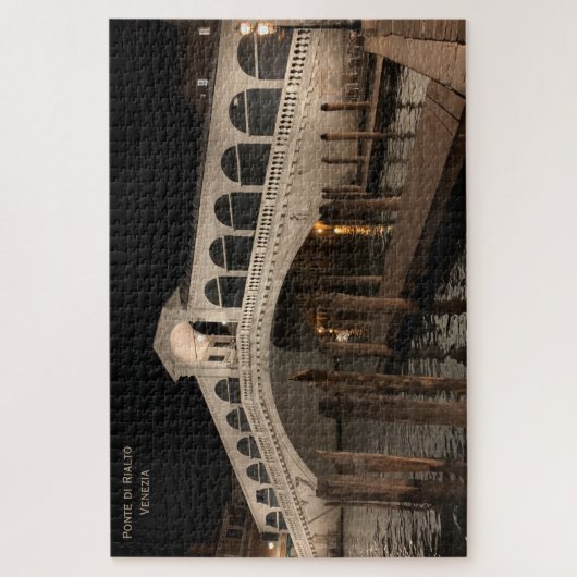 Rialto Bridge by night - Ponte di Rialto - Venetië Legpuzzel (Verticaal)