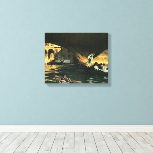 Rialto Bridge, Grand Canal van John Singer Sargent Canvas Afdruk (Insitu (Houten vloer))