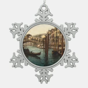 Rialto Bridge I, Venetië, Italië Tin Sneeuwvlok Ornament