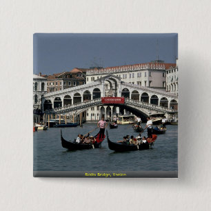 Rialto Bridge, Venetië Vierkante Button 5,1 Cm