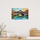 Rialto Bridge Watercolor Poster (Keuken)