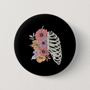 Rib Cage Flower Easy Halloween Kostuum Ronde Button 5,7 Cm