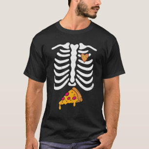 Rib Cage Skelet X Ray Pizza Halloween Kostuum T-shirt