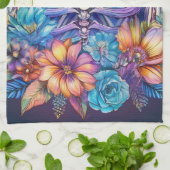 Ribbenkast en bloemen ontwerp theedoek (Gevouwen)