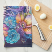 Ribbenkast en bloemen ontwerp theedoek (Quarter Fold)