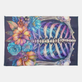 Ribbenkast en bloemen ontwerp theedoek (Horizontaal)