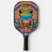 Ribbit en uitstralen psychedelische kikker Boho Gr Pickleball Paddle (Achterkant)