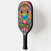 Ribbit en uitstralen psychedelische kikker Boho Gr Pickleball Paddle (Links)