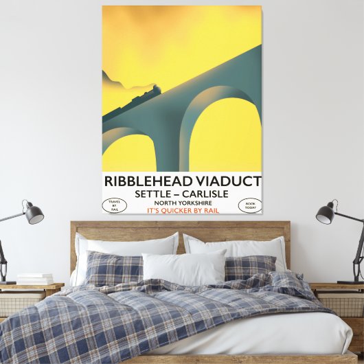 Ribblehead Viaduct Yorkshire locomotief Canvas Afdruk (Insitu (Slaapkamer))