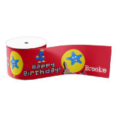 Ribbon, #4 Happy 4th Birthday Ribbon Grosgrain Lint (Spoel)