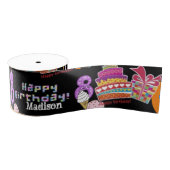 Ribbon, #8 Happy 8th Birthday Ribbon Grosgrain Lint (Spoel)