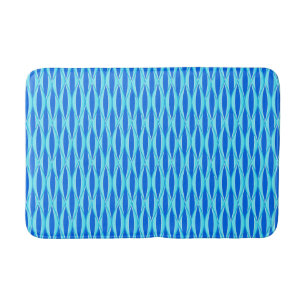 Ribbon-afdruk halverwege de eeuw - tinten blauw badmat