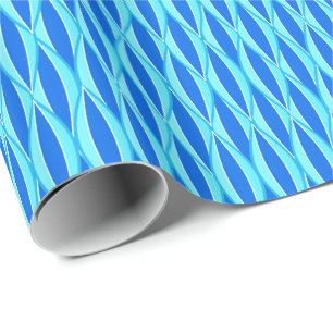 Ribbon-afdruk halverwege de eeuw - tinten blauw cadeaupapier