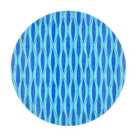 Ribbon-afdruk halverwege de eeuw - tinten blauw snijplank (Voorkant)