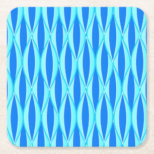 Ribbon-afdruk halverwege de eeuw - tinten blauw vierkante kartonnen onderzetter