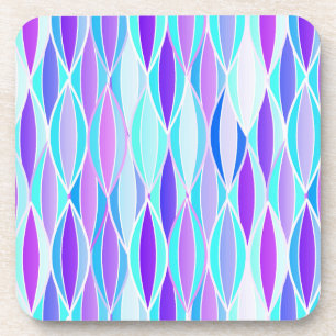 Ribbon-afdruk halverwege de eeuw - violet en aqua bier onderzetter