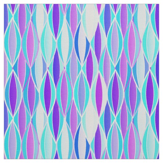 Ribbon-afdruk halverwege de eeuw - violet en aqua stof (Swatch)