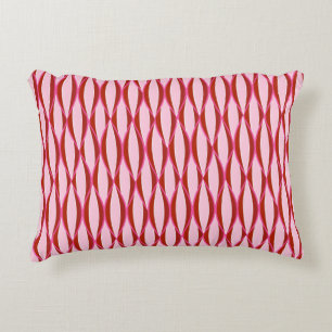 Ribbon-afdruk uit de midden van de eeuw - roze en  accent kussen