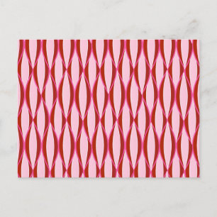 Ribbon-afdruk uit de midden van de eeuw - roze en briefkaart