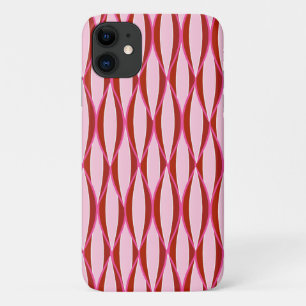 Ribbon-afdruk uit de midden van de eeuw - roze en  iPhone 11 hoesje