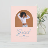 Ribbon Afstudeerder Arch Foto Afstuderen Aankondiging (Staand voorkant)