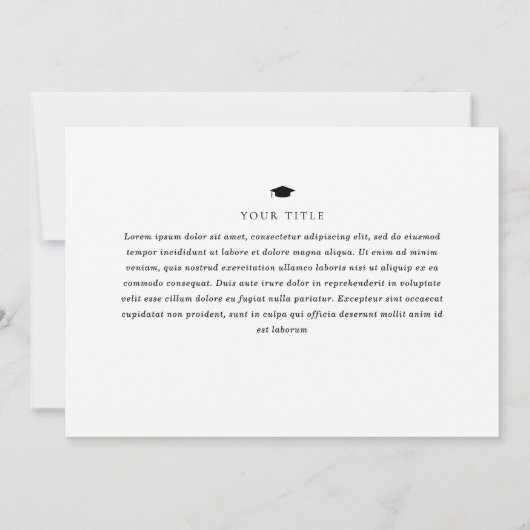 Ribbon Afstuderen Classic Photo Afstuderen Aankondiging (Achterkant)