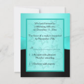 RIBBON Aqua IMPRIMÉ, Carte RSVP Florale Noire (Dos)