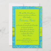 RIBBON Aqua IMPRIMÉ, Lime Sweet 16 Invitations (Dos)