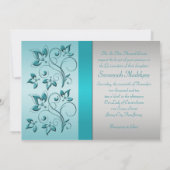 RIBBON Aqua, Invitation de Quinceanera argenté (Dos)