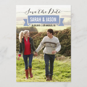 RIBBON BEWAREN DE DATUM FOTOKAARTEN - LAVENDER SAVE THE DATE