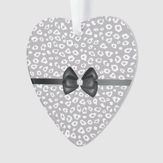 Ribbon blanc gris léopard diamant bow (devant)