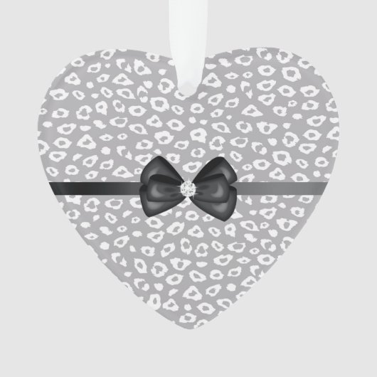 Ribbon blanc gris léopard diamant bow (devant)