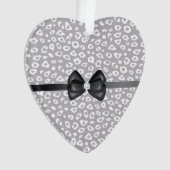 Ribbon blanc gris léopard diamant bow (devant)